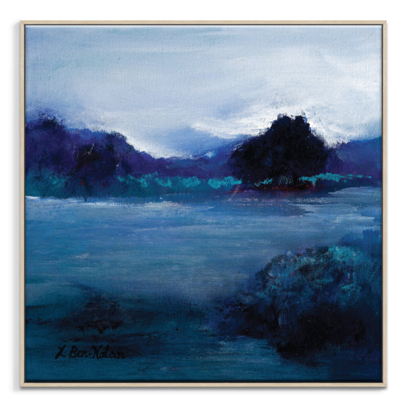 Blue Lagoon by Lydia Ben-Natan - Painting on Canvas, Timber, 41cm H x 41cm W