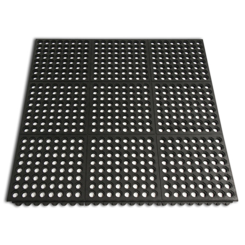 Rouleau de plancher de garage noir de 3 pi x 3 pi Dura-Chef Interlock