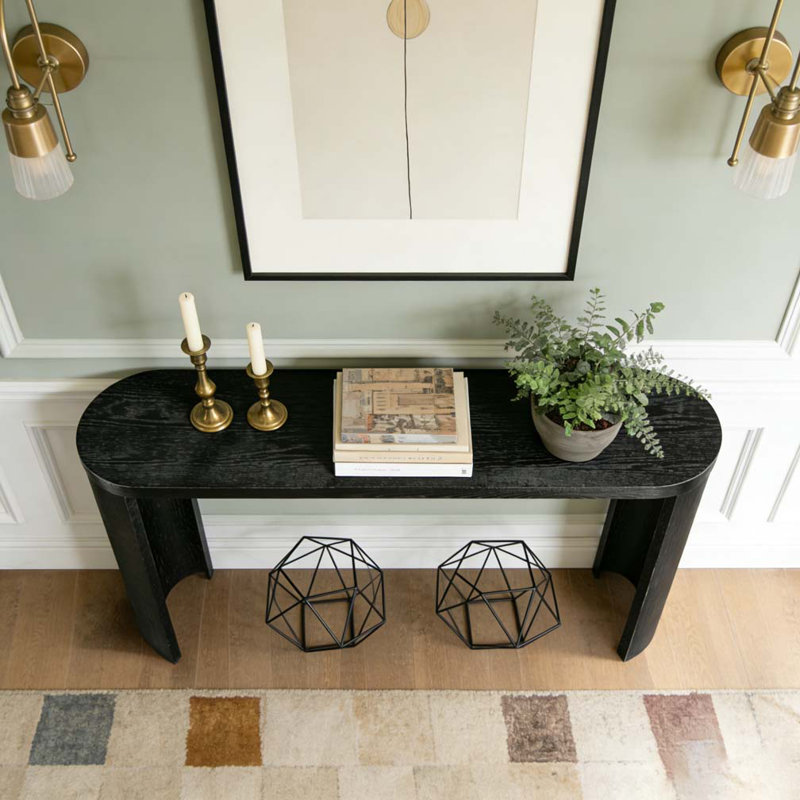 Thick Top Entryway Table Curved Legs Dual-direction Installation Design