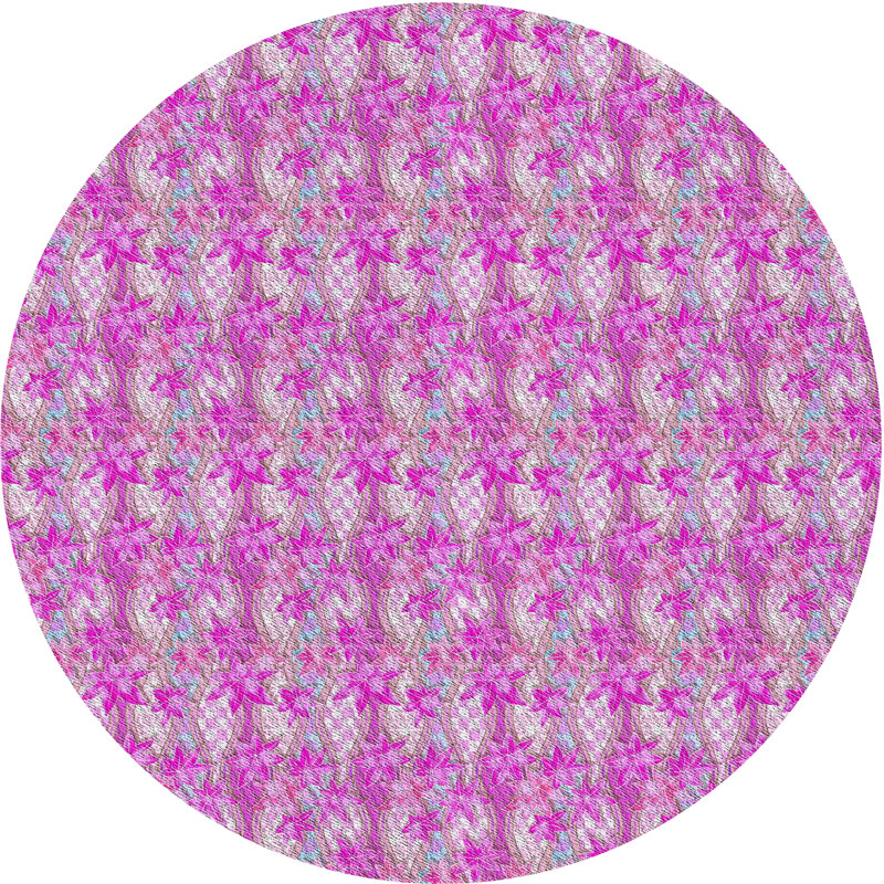 Tapis rose tissé à la machine, Rond 6 pi