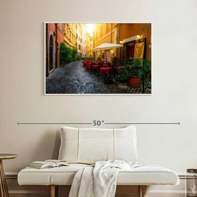 Bistro Trastevere, Cadre flottant blanc, 40 po x 27 po