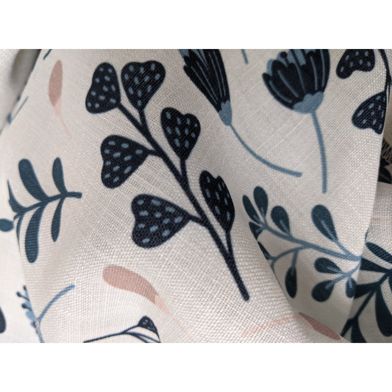 Tissu Meter Jeanne couleur 01, Bleu / Beige / Blanc