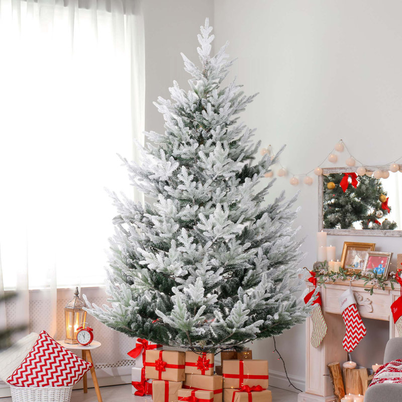 Arbre de Noël articulé artificiel à ouverture automatique avec 795 branches réalistes et base en acier, H 7,5 pi