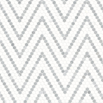 11 in. x 13 in. Polished Marble Mosaic Floor and Wall Tile