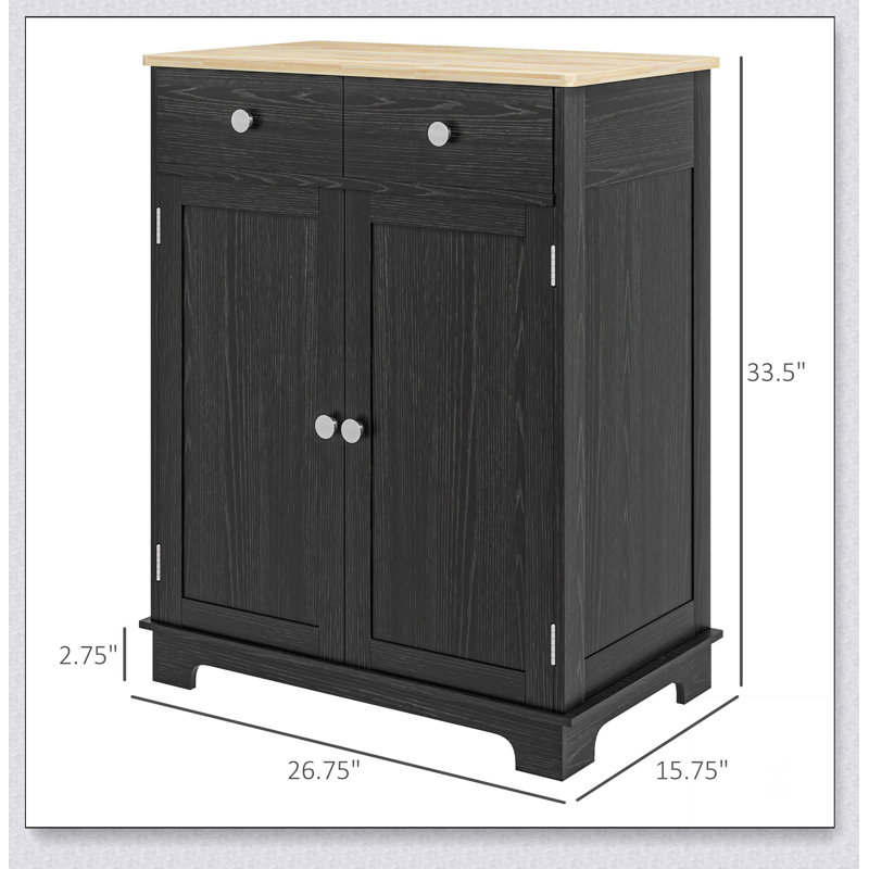 Accent Cabinet with Drawer, Black