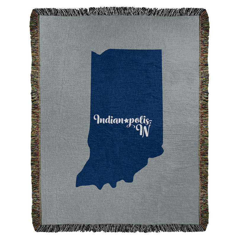 Jeté en coton tissé indianapolis sports, l 37 po x L 52 po, Gris