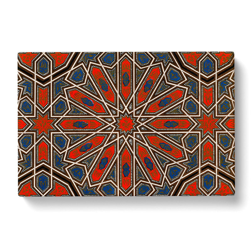 Antique Illustration in Orange and Blue by Owen Jones - Wrapped Canvas Painting Pint - Wrapped Canvas