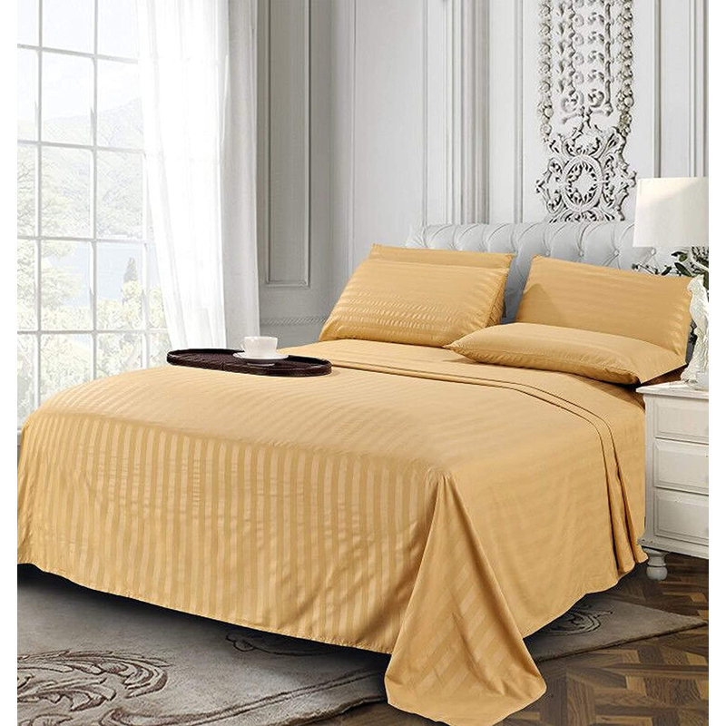Microfiber Sheet Set, Full Sheet Set + Fitted Sheet + 4 Pillowcases, Gold