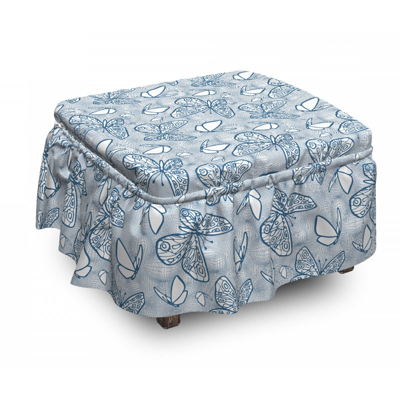 Housse pour repose-pieds doodle papillons