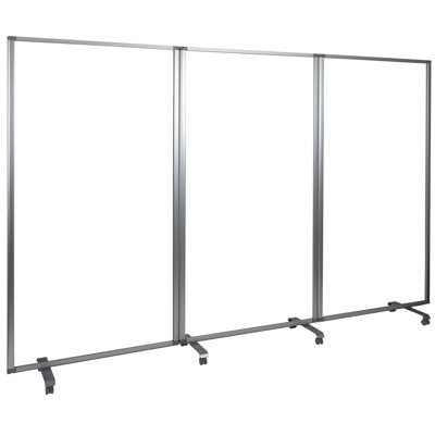 Cloison mobile transparente en acrylique Cadia avec roulettes verrouillables