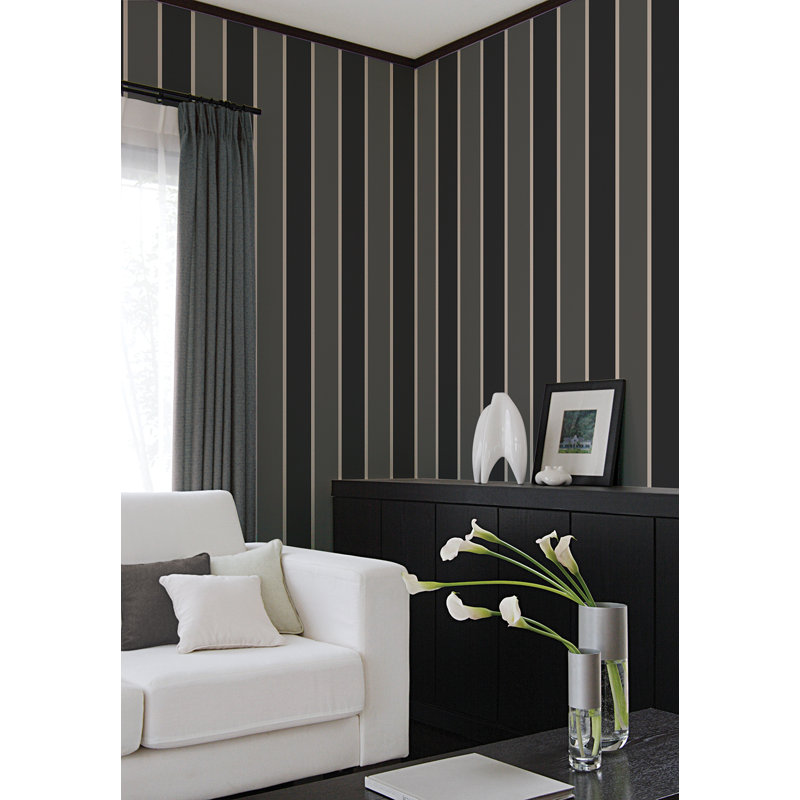 Donner 10m x 53cm Matte Wallpaper Roll, Black/Grey/Gold