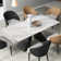 63'' to 94.5” Extendable Dining Table For 8-10 with Sintered Stone Tabletop and Metal Base