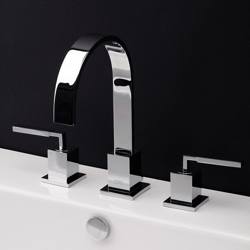 Kubista Widespread Bathroom Faucet with Drain Assembly, Polished Chrome