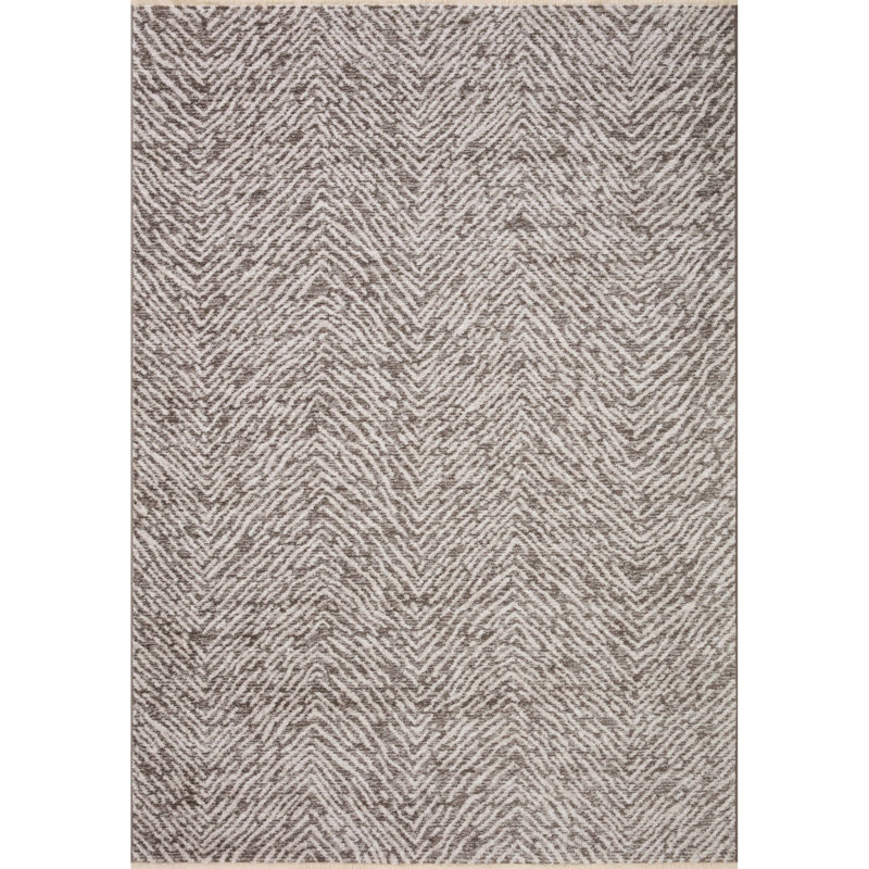 Tapis taupe / colombe abstrait Vance, Rectangle 2 pi 3 po x 3 pi 10 po