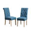 Lot de 2 chaises de salle à manger bleues en bois massif - Excellent revêtement, élégantes et confortables.