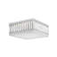 Quantum 4 Light 12in x 6in Flush Mount in Polished Stainless Steel with Clear Radiance Crystals