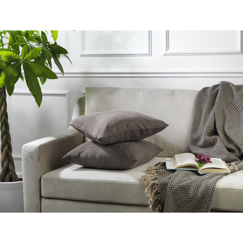 Housses de coussin décoratif, Brun clair, H 14 po x l 14 po