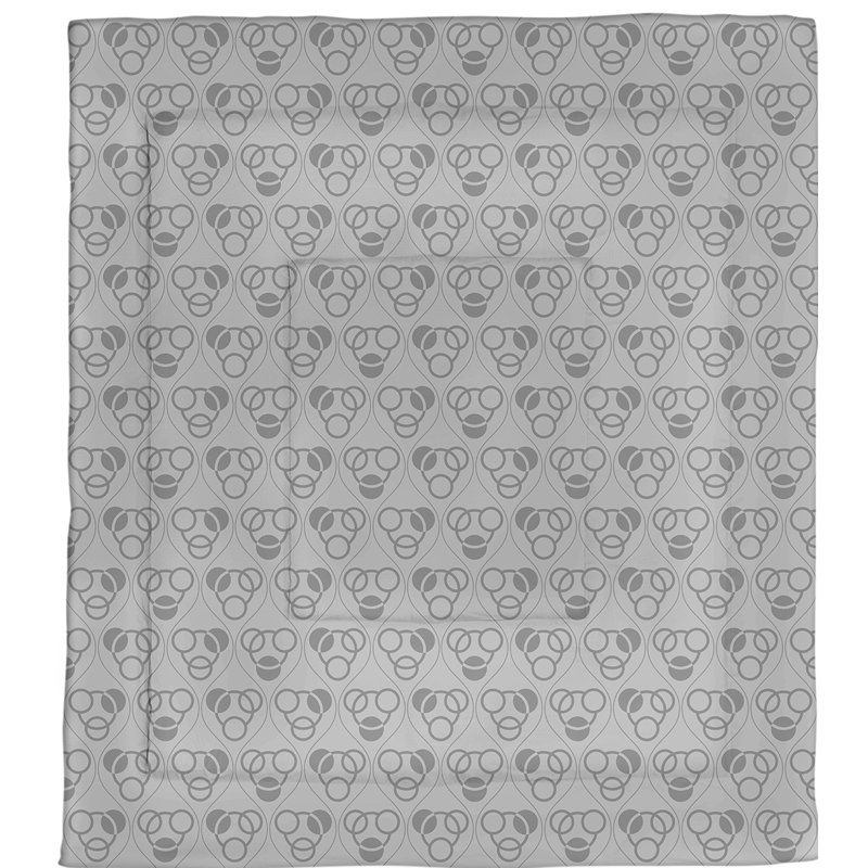 Édredon réversible simple en microfibre Circles Waves, Édredon simple, Gris