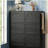 Narrow Tipping Bucket Shoe Cabinet with 6 Flip Drawers, Entryway Organizer with Adjustable Shelf, Free-Standing Shoe Rack with 3 Silvery Hooks-2076372537