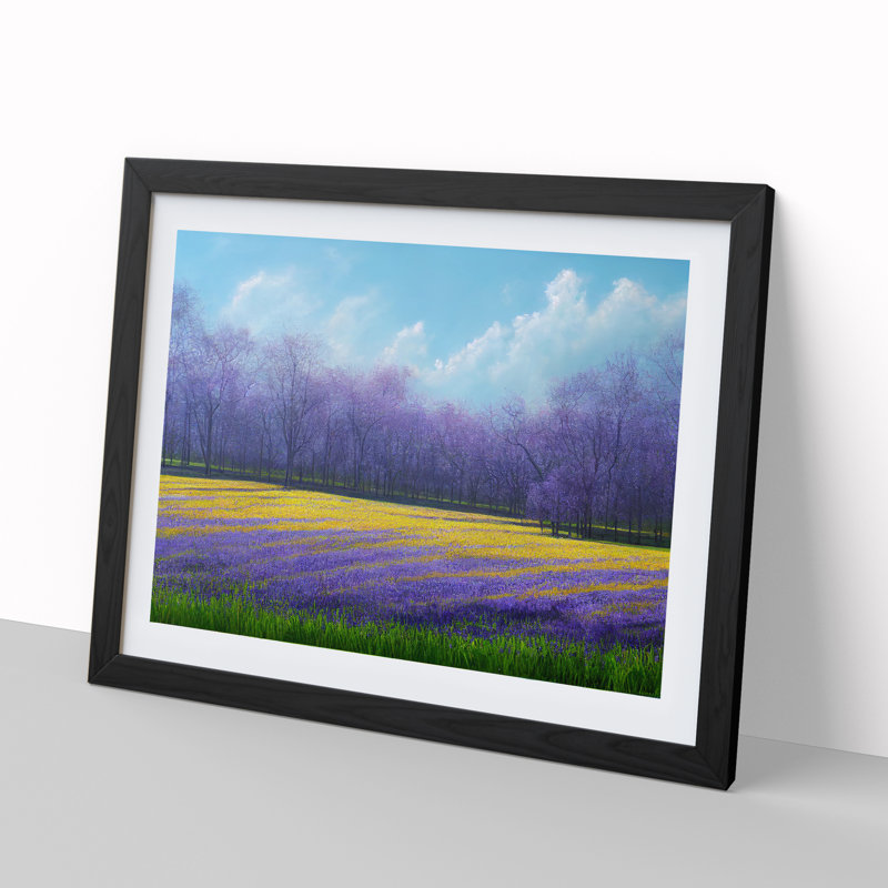 Adorable Bluebell Field - Framed Print, Black, 34cm H x 46cm W x 2cm D