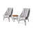 3 Piece Patio Conversation Set With Cushions – Boho Rope Chairs Thick Cushion And Round Wood Top Side Table, Seating Sofa For Garden/backyard/porch Light Gray-1518988723