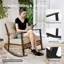 Chaise berçante en osier de patio avec coussins Aljaquan