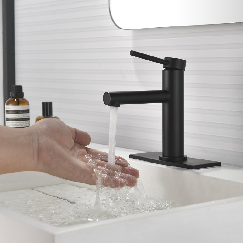 Robinet pour salle de bain à poignée simple avec drain