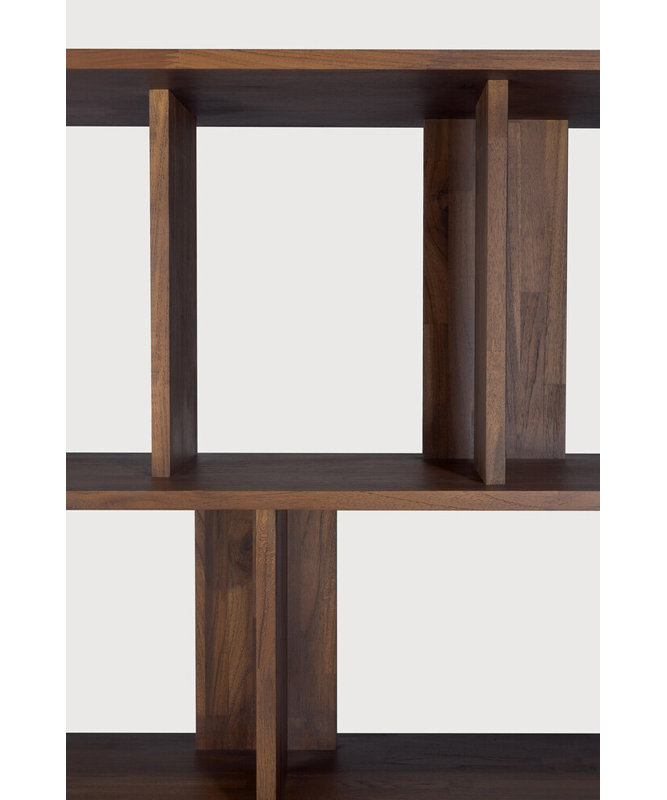 Irregular Solid Wood Geometric Bookcase, 45.5" H x 44" W x 14.5" D
