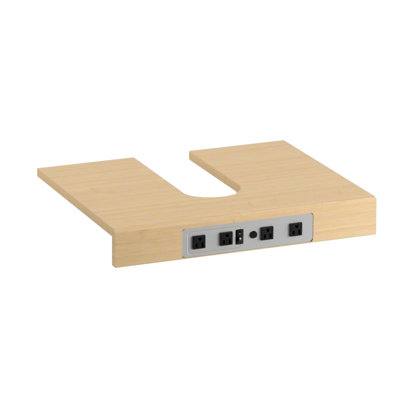 Tablette réglable avec prises électriques pour meubles-lavabos sur mesure 60 po à double cuve