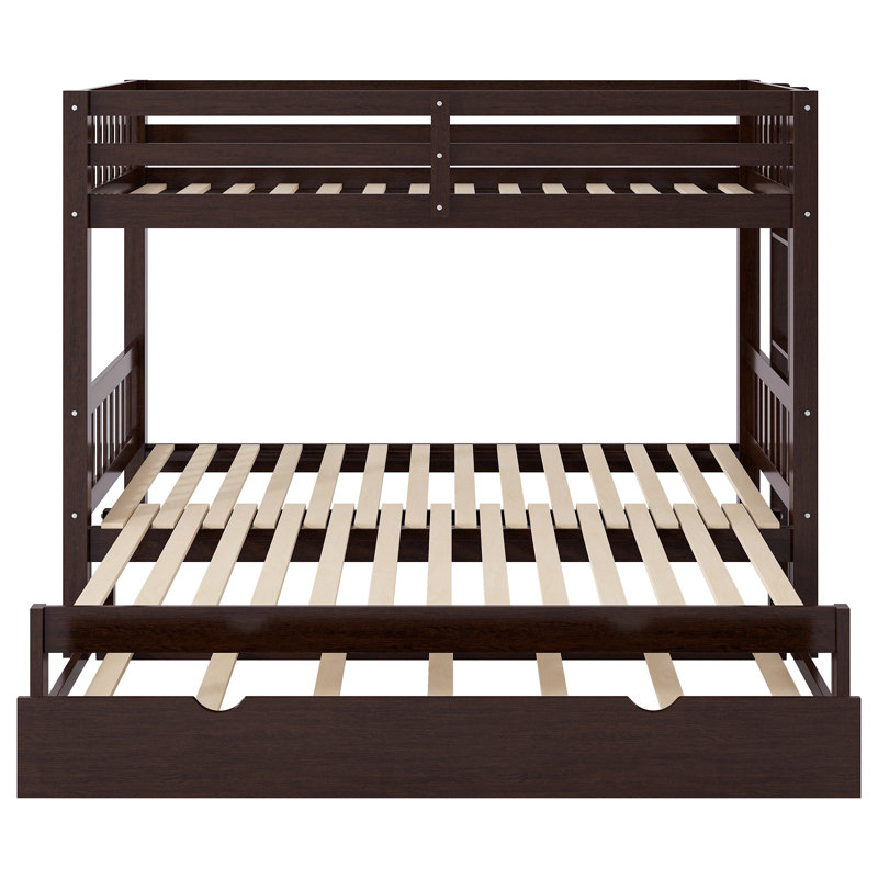 Twin Over Pull-Out Bunk Bed With Trundle, Espresso