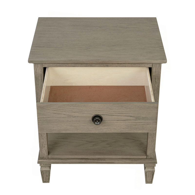 Table de chevet Victoria gris récupéré, Gris