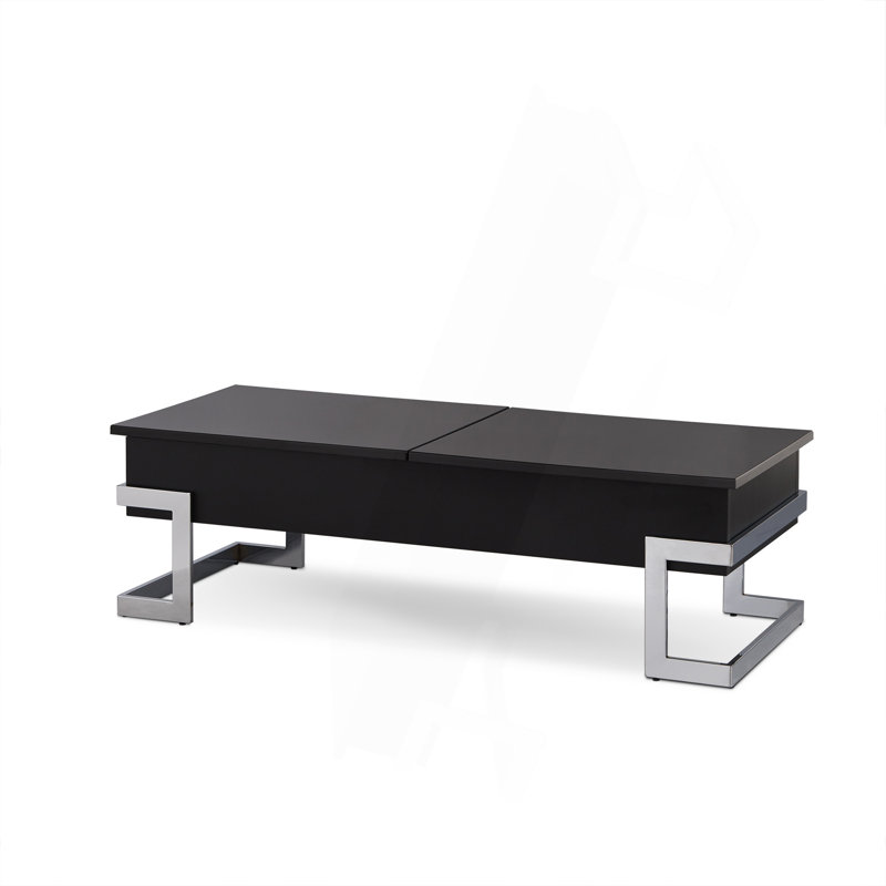 Table basse Calnan en noir et chrome