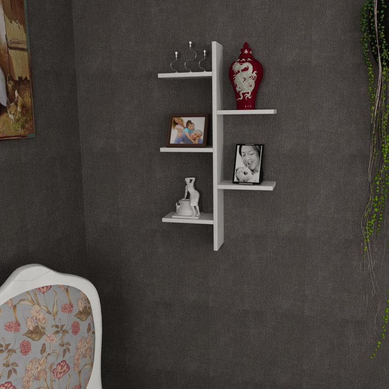 Tablette décorative 5 pièces avec tablettes réglables Lahr