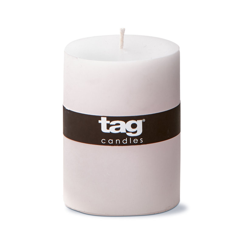 Unscented Pillar Candle, 4" L x 3" W, White