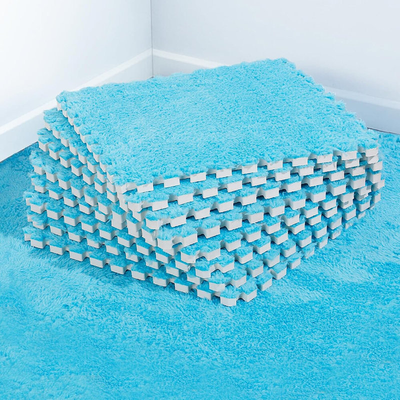 12 tapis de casse-tête de 12 po x 12 po, Bleu