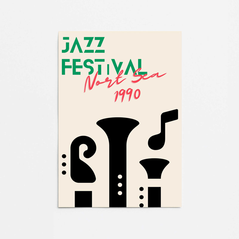 Jazz Festival 1990, affiche imprimée, H 24 po x l 18 po