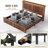  Fluted Panel Platform Bed with Storage, LED Lights & USB Charging - Wooden Beds & Frames,Queen/Dark Brown-1089825228-1089825225