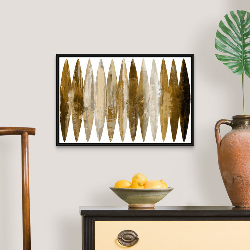 Reproduction d’art sur toile abstraite "les planches de surf" par David Moore, H 18 po x l 26 po x P 1,75 po, Cadre noir