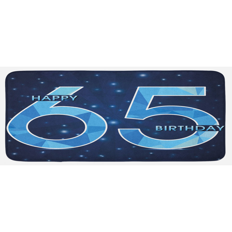 Tapis de cuisine bleu pâle foncé "modern numbers on the night sky"