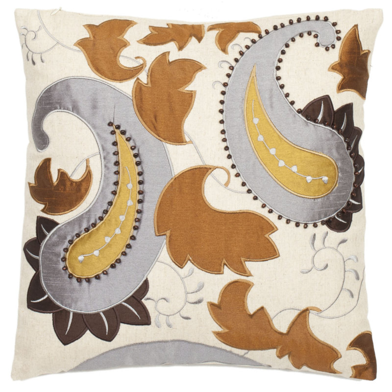 Paisley Linen Throw Pillow