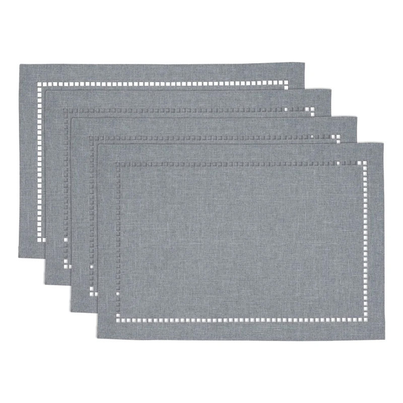 Leiker Polyester Rectangle Placemat, Gray