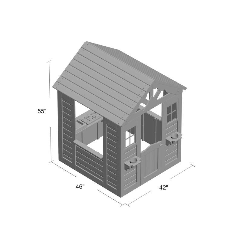 Timberlake Cedar Wooden Playhouse with Flowerpot Holders