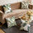 Set of 4 Green Leaf Decorative Pillow Cases, Leaves Throw Pillow Covers 17.7 x 17.7 Inch, Polyester Outdoor Cushion Covers for Sofa Couch Garden Home Decor