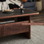 Table basse luxueuse en noyer noir clair