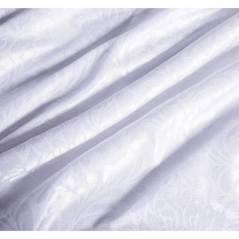 Polyester Floral Bedspread with Pillow Shams, Super King Bedspread + 2 Standard Shams, White