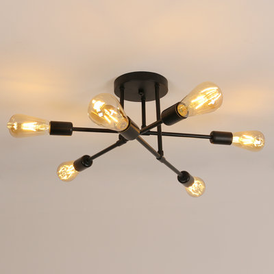 Neppie 6-Lights 60cm Sputnik Semi Flush Mount