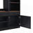 Farmhouse 4-Piece Entertainment Wall Unit Set with Bookshelf for TVs Up to 70", Walnut TV Stand with Adjustable Shelves, Mid-Century Large Media Console with Wine Rack for Living Room-729179668