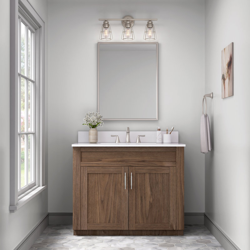 Edoardo Dimmable Vanity Light, Brushed Nickel, 3