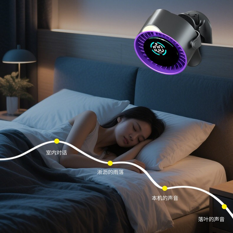 Ventilateur rechargeable à pince avec veilleuse à 100 vitesses kbndieu, White