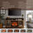 55” TV Media Stand with Electric Fireplace Heater – Reclaimed Barnwood Design (2-in-1 Storage & Heating Unit)-1651324939